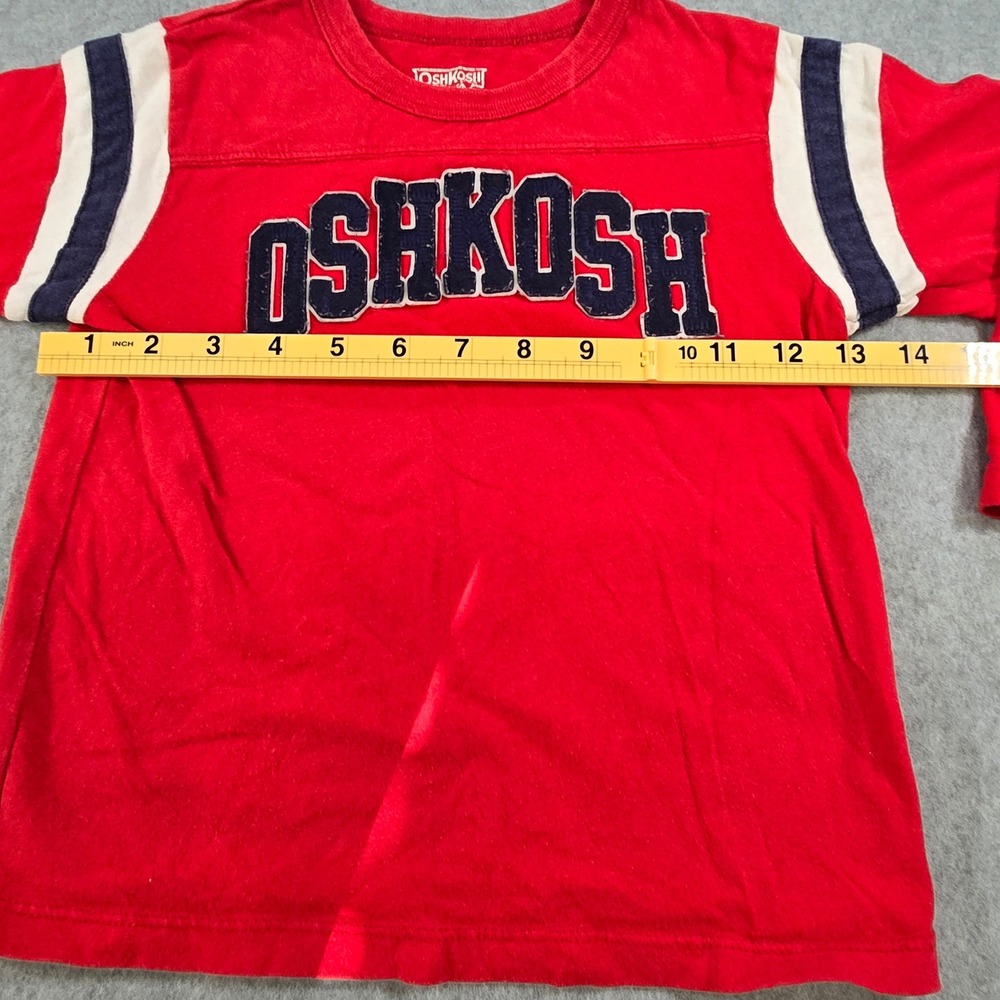 OshKosh B'gosh Boys Red Long Sleeve Graphic Athletic Varsity T-Shirt Size 3T - Picture 4 of 6